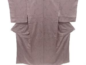 リサイクル　唐草に草の実模様手織り紬着物